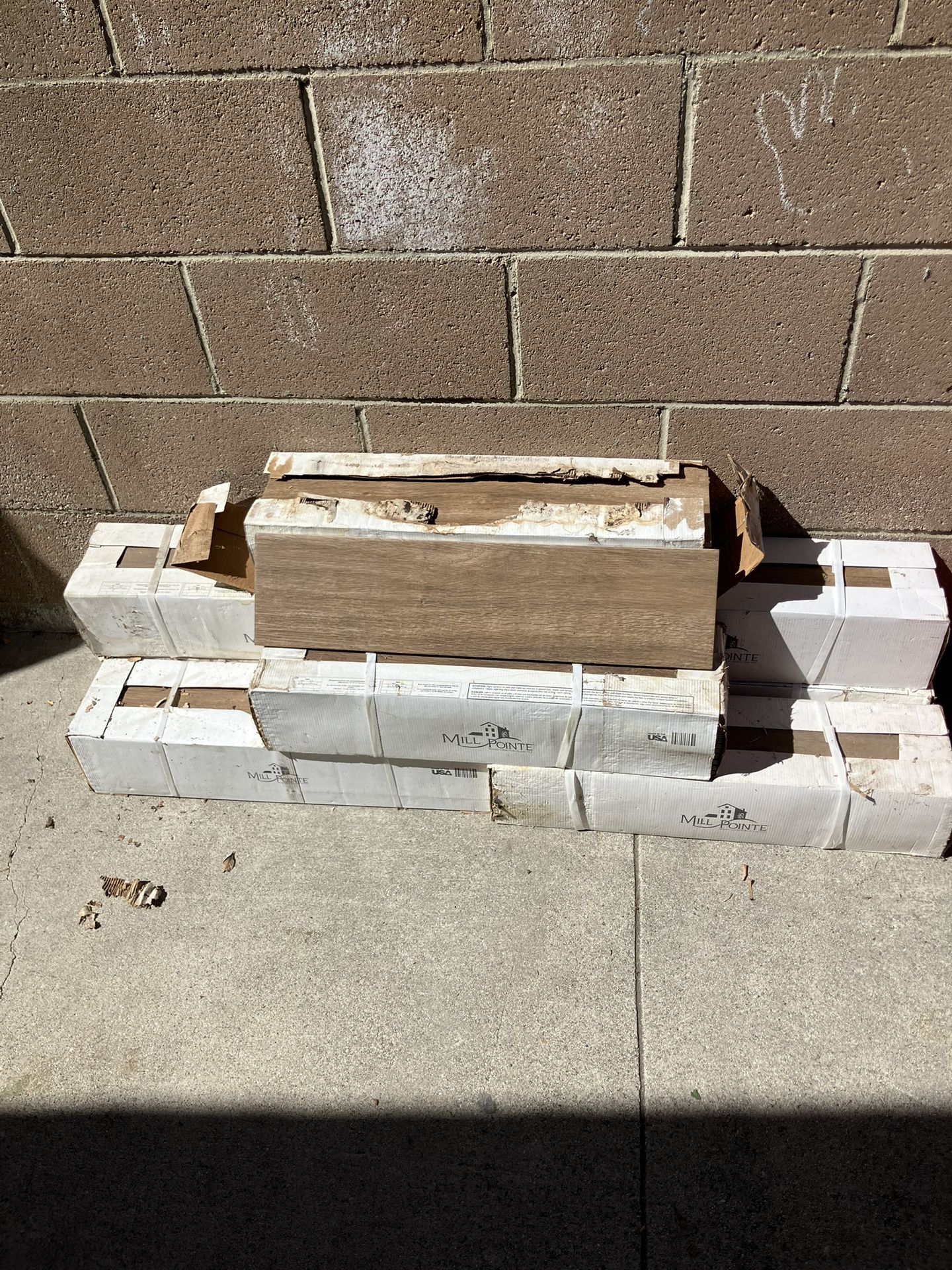 8 Boxes of 24” x 6” Ceramic Tile Burton Oak Style 104 Total Pieces