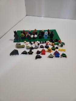 LEGO DC and Marvel Minifigure Lot Figures, Helmets, Heads, Parts