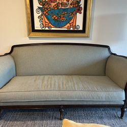 Tweed And Wood Custom Couch 