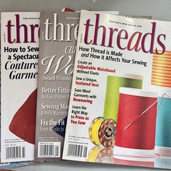 Threads Sewing Magazines Approximately 160 Issues