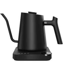 Miroc Gooseneck Electric Pour-Over Kettle, Temperature Variable Kettle for Coffee Tea Brewing, 0.9L Stainless Steel Kettle, Temperature Holding, Built