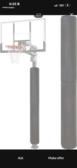 Basketball Pole Pad, Heavy Duty Safety Pole Pads for Player Protection, 72" Tall Weatherproof Protective Padding for 2.5" - 6° Diameter Poles, Basemen