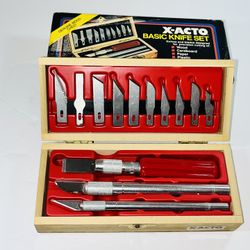 COMPLETE VINTAGE X-ACTO BASIC KNIFE SET (MODEL X-5082)/CIRCA LATE 1980s/USED/EXCELLENT CONDITION