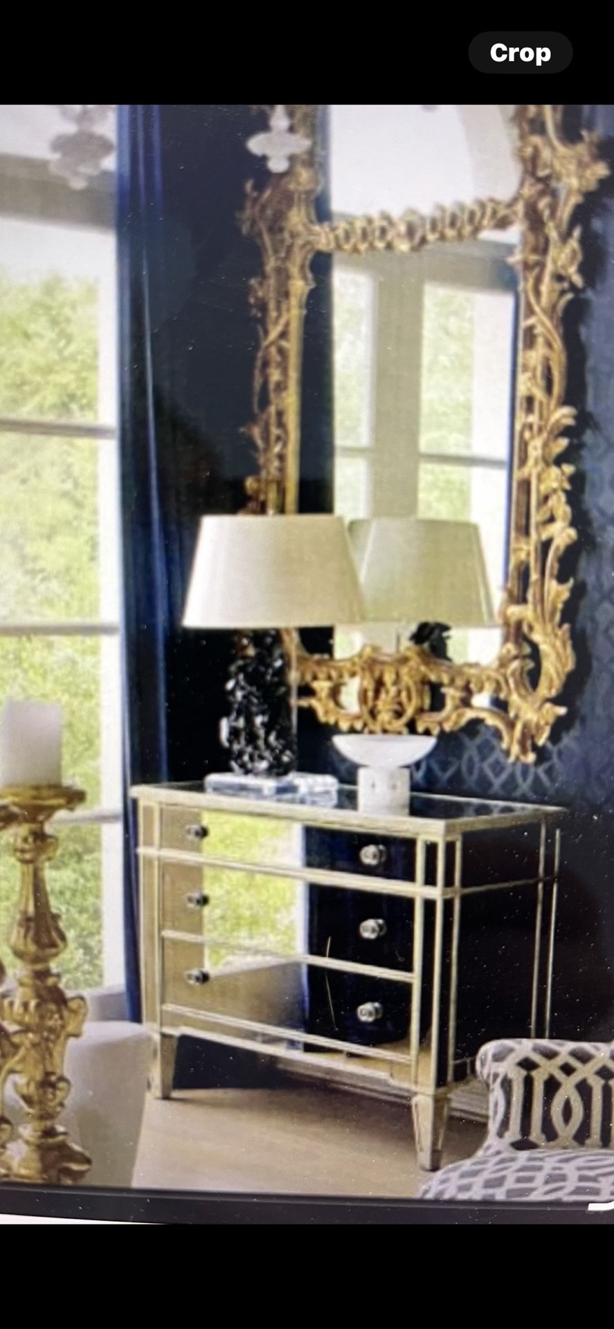 Gold Leaf Mirrored Dresser