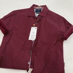 Denim & Flower Burgundy Mens Shirt Size Small