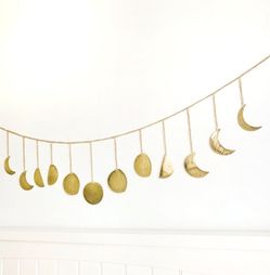 Beautiful Gold Moon phase hammered metal decor, boho, astrological, lunar, space, chakra, nature lover, gift, metallic, fairy, wedding stars