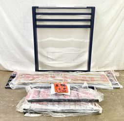 Twin Size Metal Junior Loft Bed, Navy & Gold *Free Delivery *