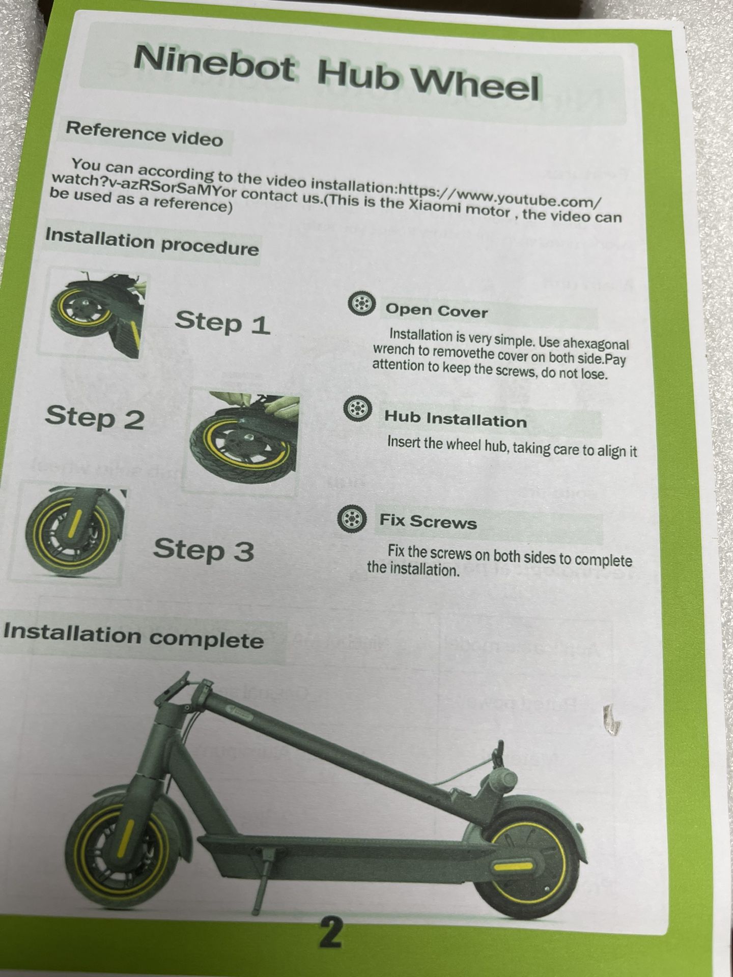 Ninebot Motor Solid Tire