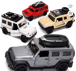 1:36 Diecast Pull Back,  Alloy, G-Class, Hummer, Toyota FJ, Wrangler, Brand New.