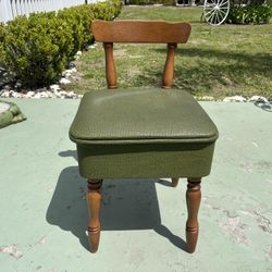 MCM Wood/Vinyl Sewing/Craft Chair Storage Box