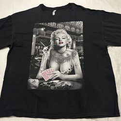 Vtg Men’s Marilyn Monroe Poker Black Short t-shirt 3XL