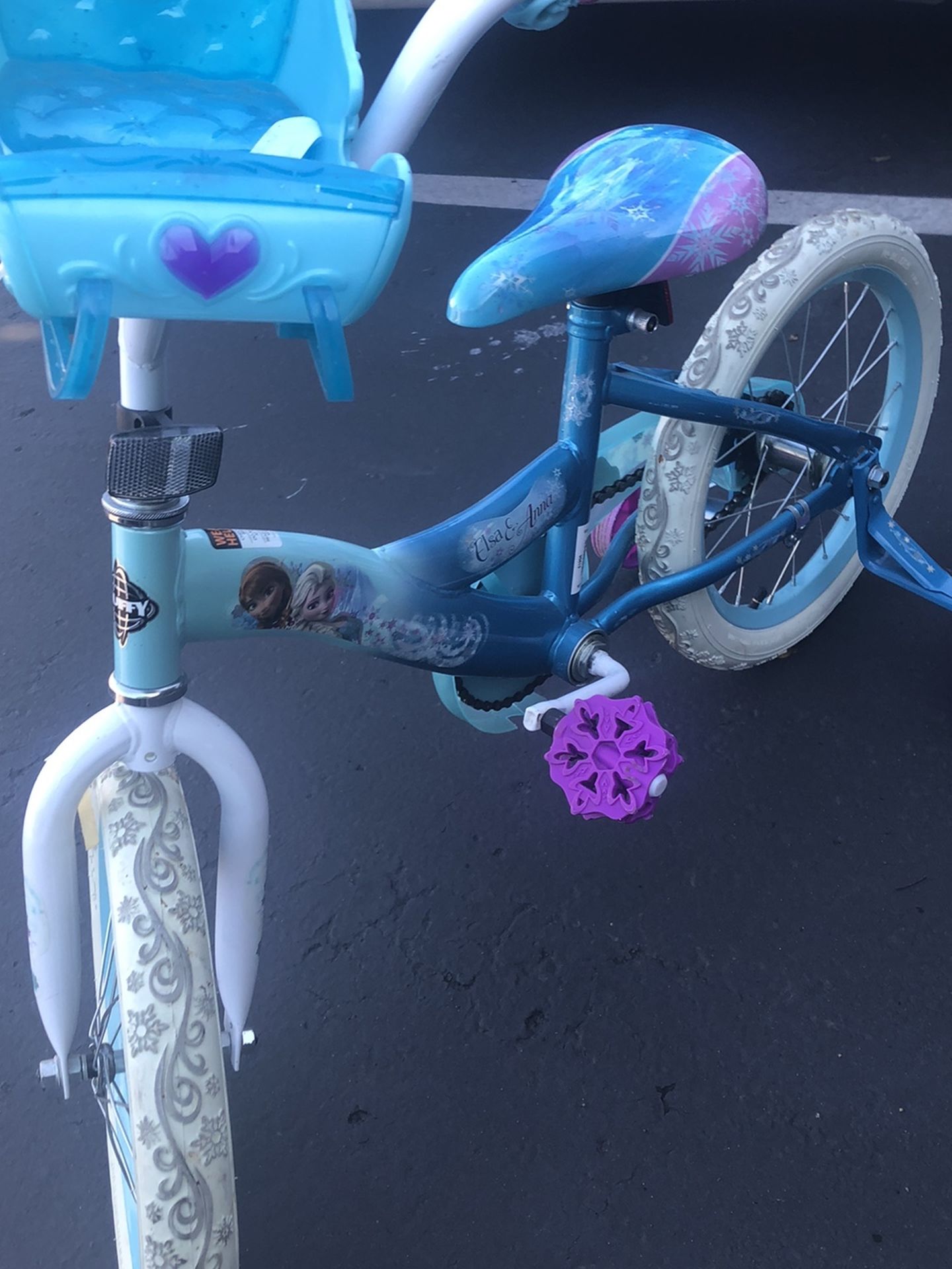 Girl Frozen Bycycle And Trolls Poppy Helmet