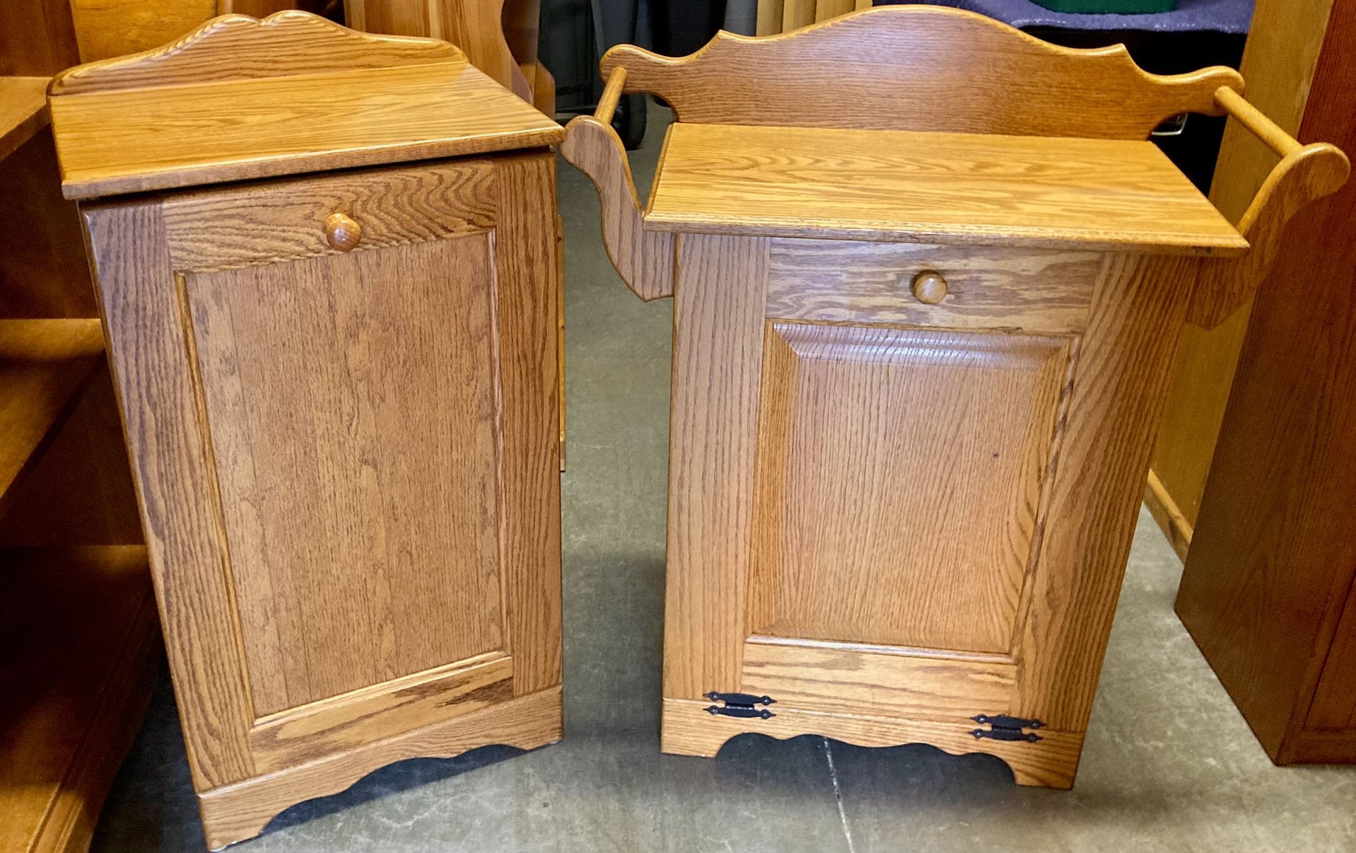 Solid Oak Tilt Out Bin for Recycling / Trash / Laundry