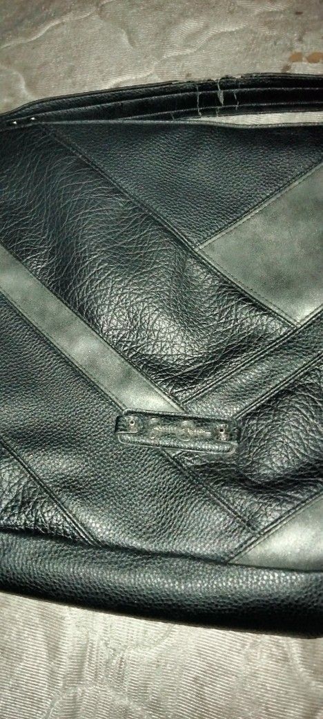 Leather Black Purse Inside And Out