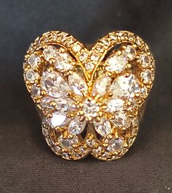 Gorgeous CZ Butterfly Ring. Size 10