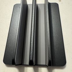 Vertical Laptop Stand,  Laptop Holder with Adjustable Dock. Dual Slots Holder Compatible with Smartphones. Tablet, Notebook And Laptops