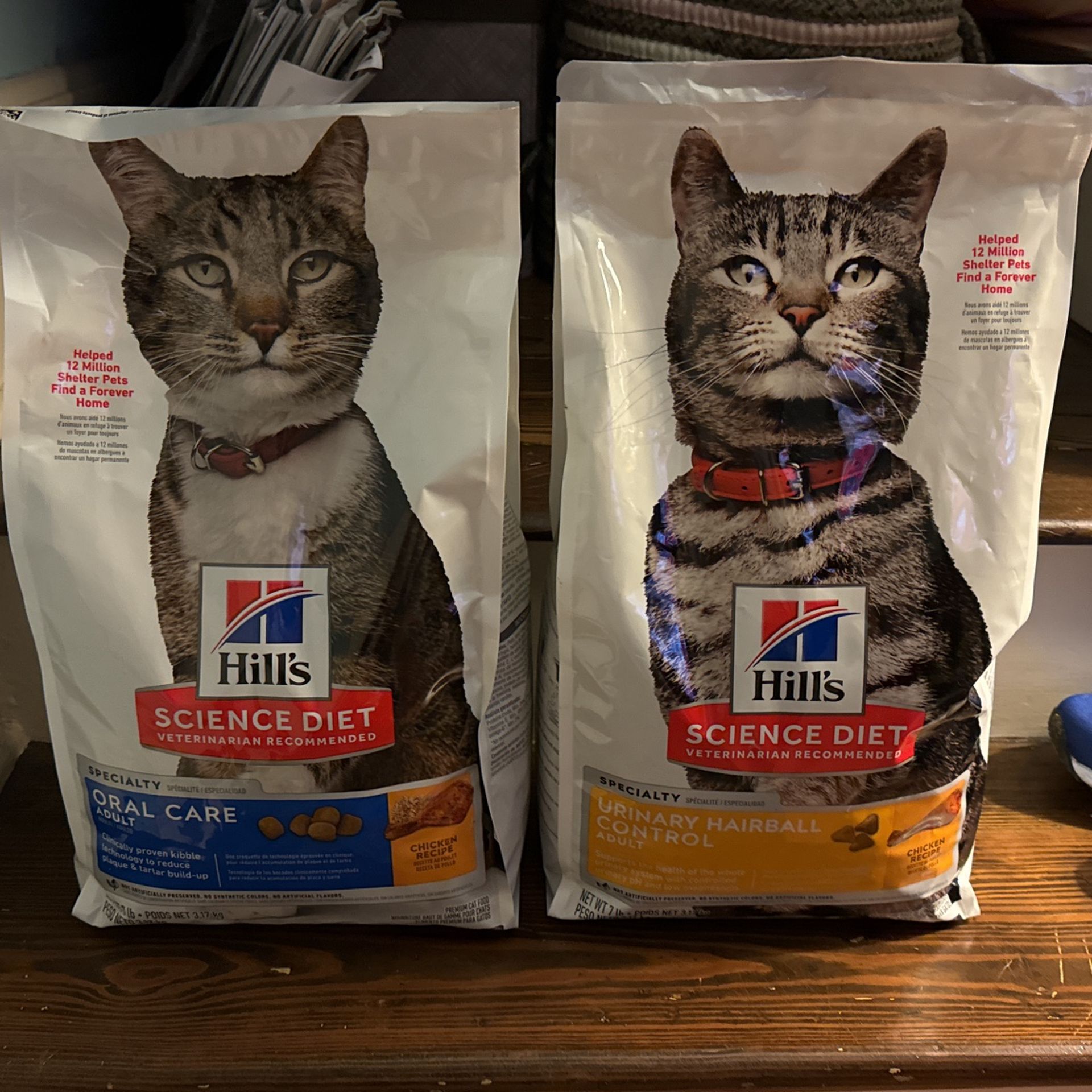 Unopened Hill’s Science Diet Cat Food (7lb Bags)