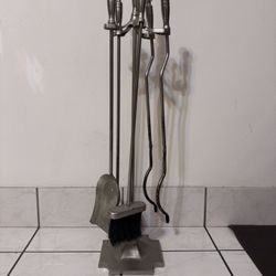 Silver Tone Fireplace Tools