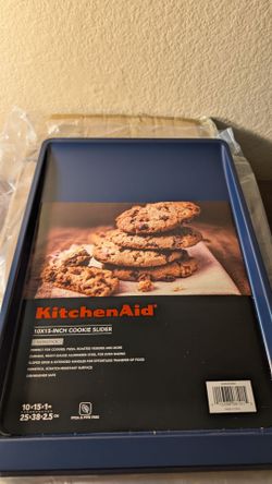 KitchenAid 10x15in Nonstick Aluminized Steel Cookie Slider Baking Sheets (6-Pack), Ink Blue