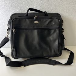Black Leather Laptop Bag 