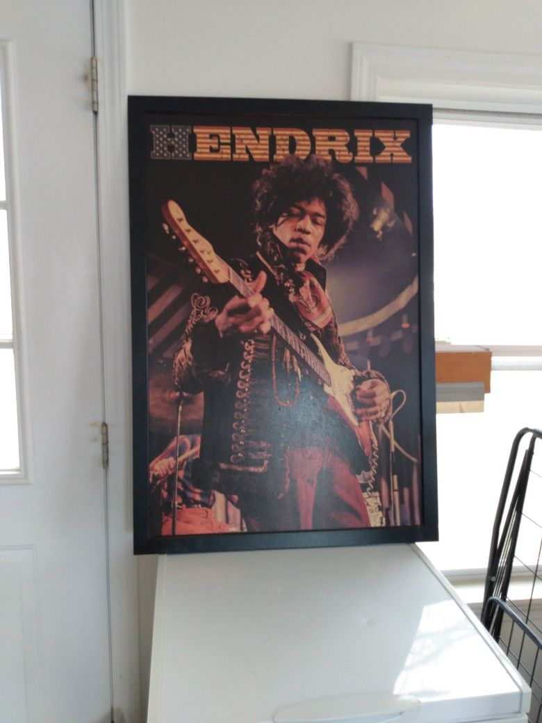 Jimi Hendrix Stars & Stripes Framed Picture