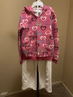 Size 5T Sweat pants And 6X Hoodie Shirt 