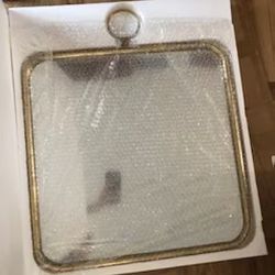 Square Wall Mirrors Antique Gold Decorative Mirror for Wall - 20"x20" Metal Framed Wall Mirror for Living Room, Bedroom & Bathroom