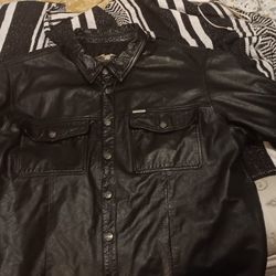 Harley-Davidson Genuine Leather Jacket Vintage Black Men's 2X