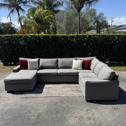 Large Gray Sectional Sofa (Delivery Available)