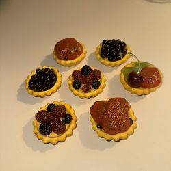 Set Of 7 Vintage Display Fruit Tarts