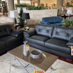 Italian Leather Sofa And Loveseat 