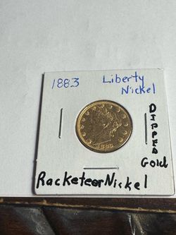 1883 Liberty Nickel Racketeer Nickel Gold Dipped