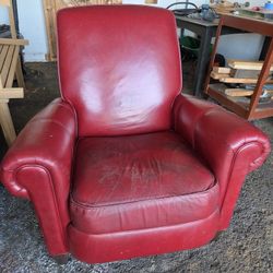 Red Leather  Recliner Chair 