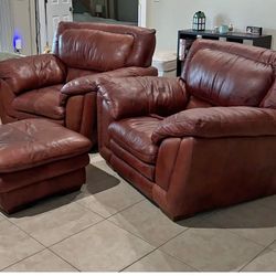 2x Over Sized Leather Chairs $200 Each