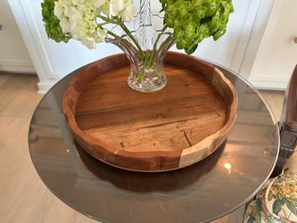 Round Wooden Decorative Tray