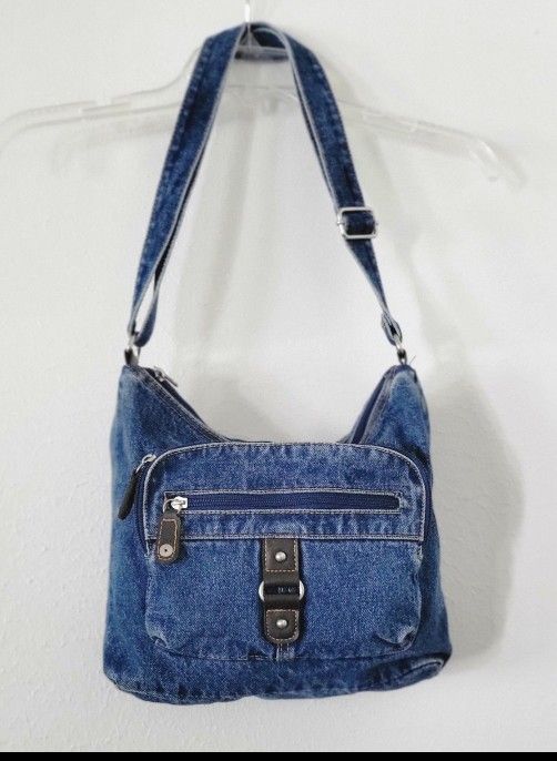 Vintage Denim Crossover Shoulder Bag