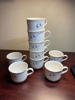 Lenox Chinastone Grey Brushstrokes Coffee/Tea Mugs/Cups-Set of 9 mint