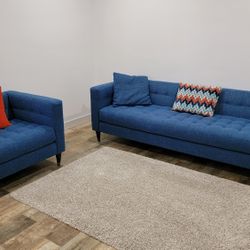 Blue Couch With Matching Chair