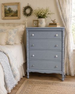 Blue vintage dresser
