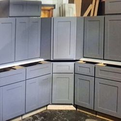 Gray New Cabinets - Set in Photo