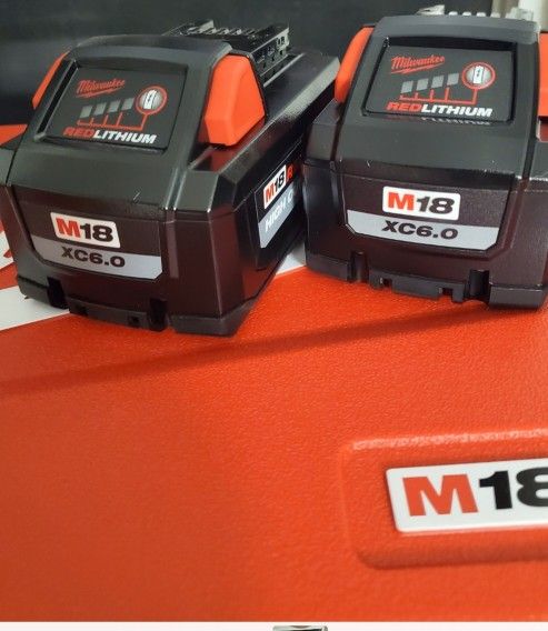 BOGO BUY 1 GET 1 FREE Cordless Milwaukee M18 Red Lithium Extended Capacity High Output XC6.0 XC 6.0 Battery Pilas Baterias 18v 18 Volt 2 Two Dos