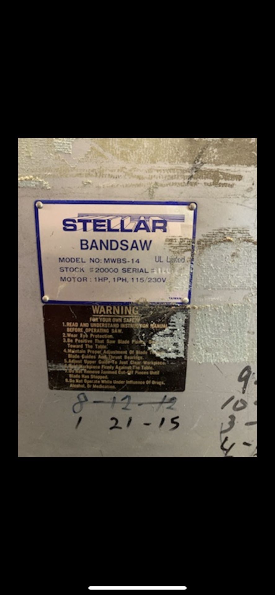 Stellar Band Saw 14 Mw