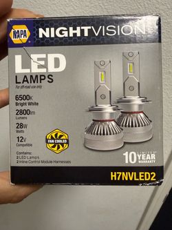 NAPA NightVision H7 LED Headlight Bulbs - Brand New