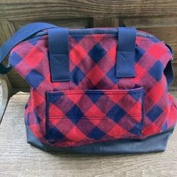 Lands In Tote Weekender Buffalo Plaid Large Travel Bag