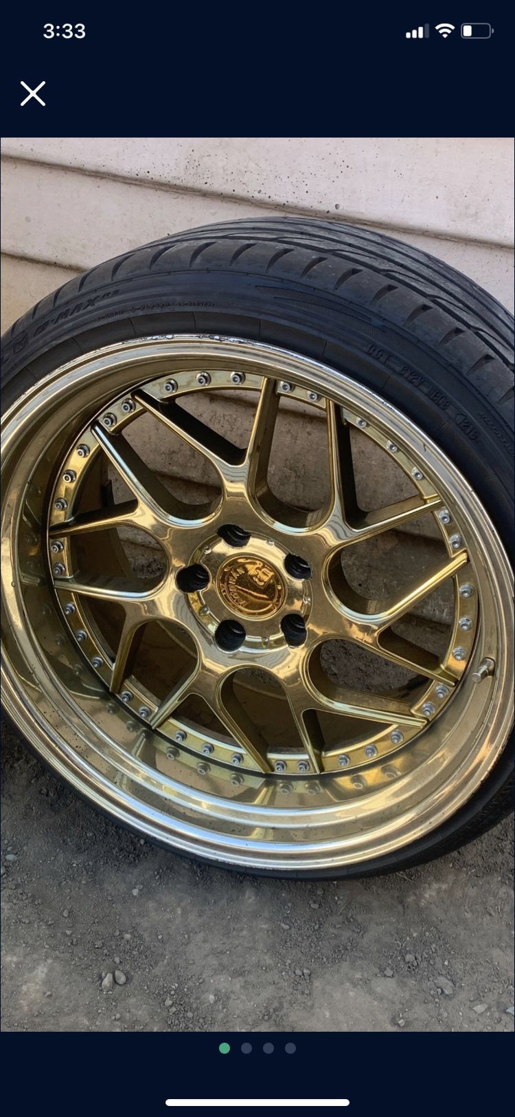 Aodhan 19x10.5 Gold Rims (One Cracked) Or Trade