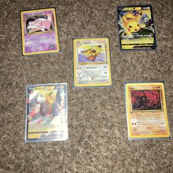 5 Pokémon Cards OBO 