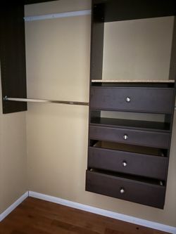 Closet Organizer System With Drawers & Hanging Rods – Buyer Removes – $50