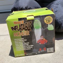 Like NEW Vtg Gemmy Halloween 8 Ft Self-Inflatable Lighted Giant Monster for Yard Decor
