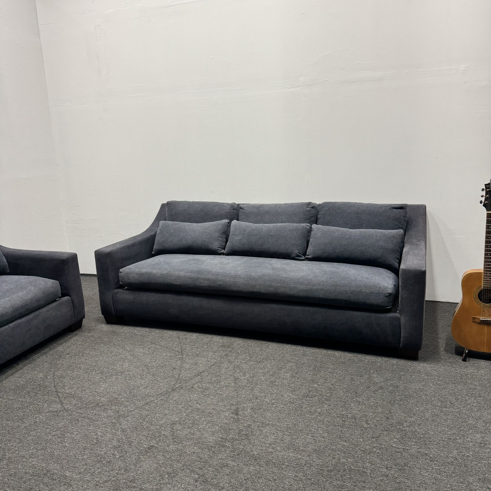 2x Pottery Barn Grand Sofa (94”) in Indigo - York Slope Arm Deep Seat - 7k Retail