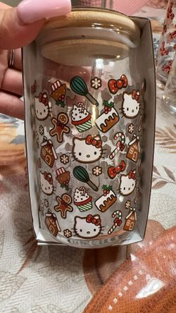 Hello Kitty Christmas Glass Tumbler